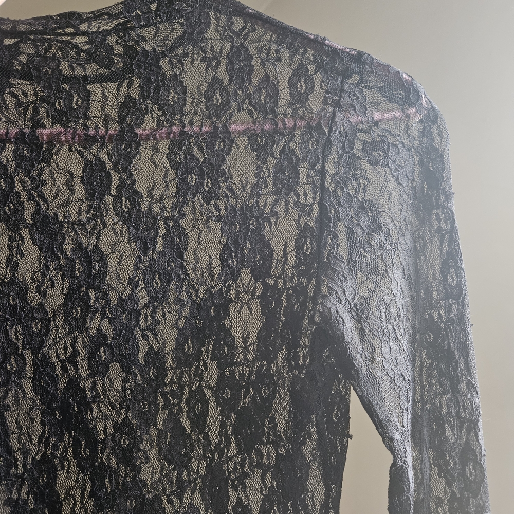 Black Lace Long Sleeve Top